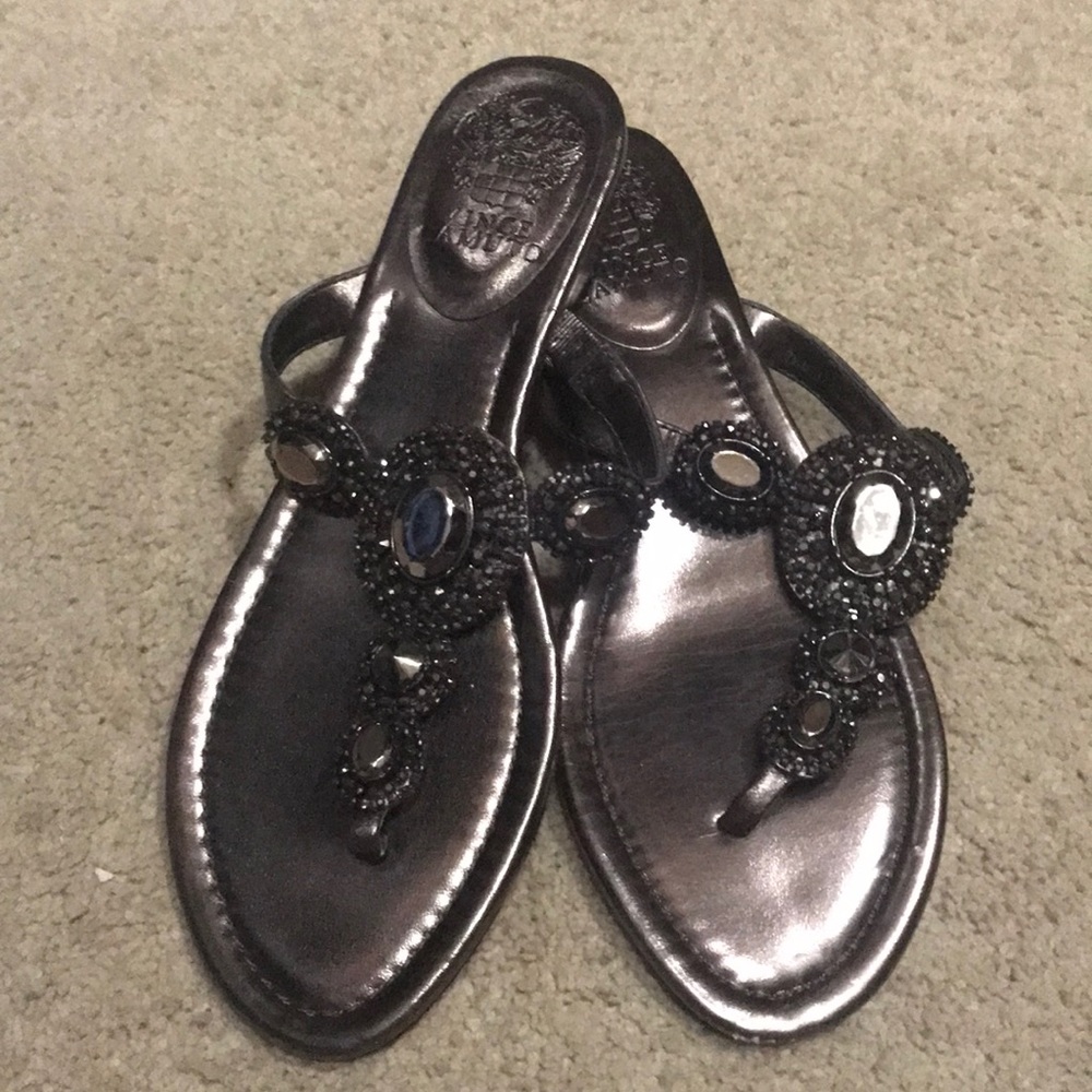 Vince Camuto Silver Jeweled Sandal